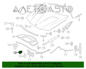 Capota de blocare a capotei dreapta BMW X3 F25 11-17