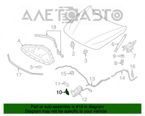 Capota de blocare a capotei BMW 3 F30 12-18 cu capac