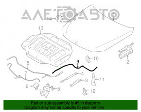 Cablu de deschidere a capotei BMW 5 F10 10-16 spate