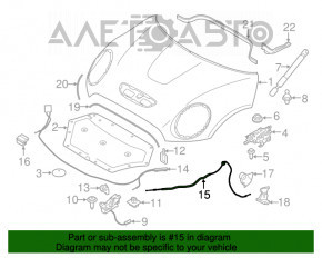 Cablu de deschidere a capotei Mini Cooper F56 3D 14- spate