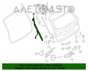 Amortizorul ușii portbagajului dreapta BMW X3 F25 11-17 electric.