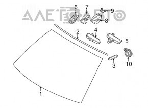 Geamul frontal BMW 5 F10 11-14 cu proiecție și cameră