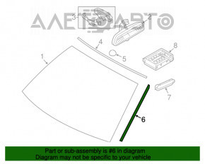 Moldura parbrizului stânga BMW X3 F25 11-17 curbat.