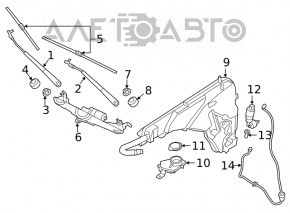 Duza gatului de spalare a parbrizului pentru BMW X3 G01 18-21 cu capac