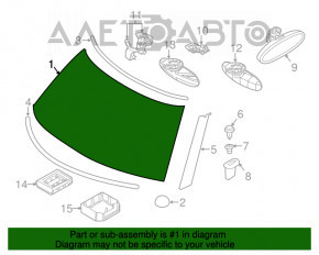 Лобовое стекло Mini Cooper Countryman R60 10-16 с датчиком дождя, песок, тычки