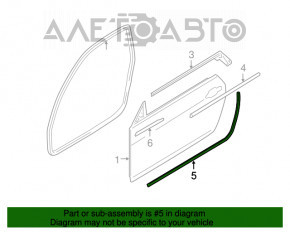 Уплотнитель двери передней левой BMW 335i e92 07-13