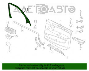 Cadru ușă interior față dreapta BMW X5 E70 11-13 pentru difuzor