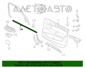 Moldură ușă-sticlă față centrală stânga BMW X5 E70 07-13 negru