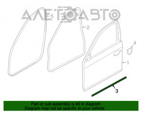 Garnitură ușă față dreapta BMW 5 F10 11-16 inferioară