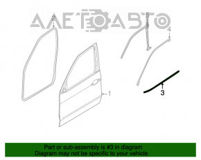 Молдинг дверь-стекло центральный передний правый BMW X5 E70 07-13 черн