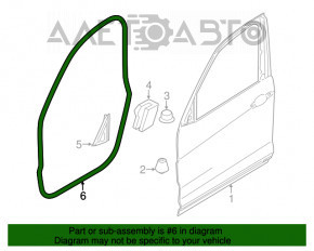 Уплотнитель двери передней правой BMW X3 F25 11-17