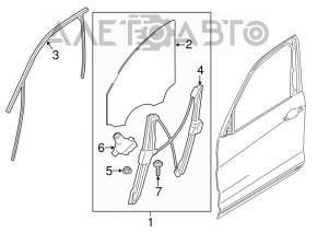 Уплотнитель стекла передний левый BMW X3 F25 11-17
