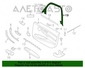 Cadru ușii interioare din față dreapta BMW 3 F30 12-18 cu claxon