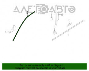 Moldura ușii din față dreapta superioară BMW 5 F10 11-16, din aluminiu.