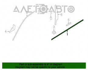 Moldură ușă-sticlă față dreapta centrală BMW 5 F10 11-16 aluminiu