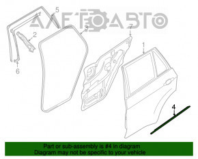 Молдинг дверь-стекло центральный задний левый BMW X5 E70 07-13 черн