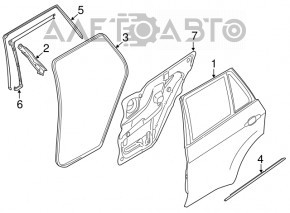 Уплотнитель стекла двери задний правый наружный BMW X5 E70 07-13