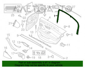 Capac usa interioara dreapta spate sus pentru BMW 5 F10 11-16 sub cortina.