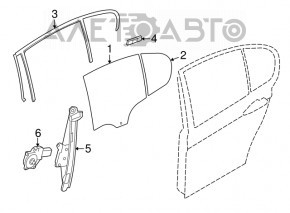 Geamul ușii din spate stânga a BMW 3 F30 4d 12-18.