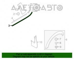 Moldura aripii spate stânga superioară Mini Cooper F56 3D 14- crom