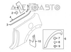 Moldura aripii spate stânga superioară Mini Cooper F56 3D 14- crom