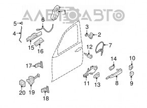 Maner usa interior fata dreapta BMW X5 E70 07-13 nou original