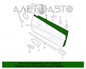 Moldura de interior a ușii, cartela din față stânga, lemn BMW 335i e92 07-13