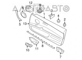 Moldura de interior a ușii, cartela din față stânga, lemn BMW 335i e92 07-13