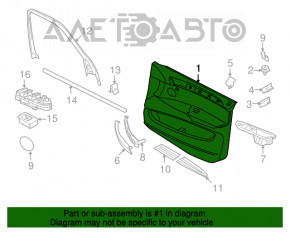 Capacul ușii, cartela frontală dreapta BMW X5 E70 07-13 negru.