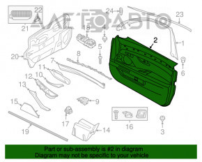 Capacul ușii, cartela frontală stânga BMW 5 F10 11-16, piele ecologică bej