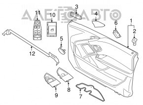 Capacul ușii, cartela frontală dreapta BMW i3 14-20 cu sistem audio Harman Kardon