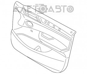 Capacul ușii, cartela frontală stânga BMW X3 F25 11-17 piele, negru.