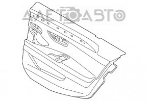 Capacul usii, cartela din spate stanga BMW 5 F10 11-16, piele ecologica neagra, fara perdea