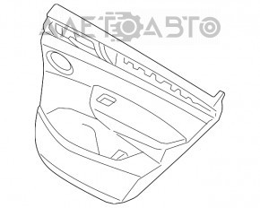 Capacul usii spate stânga BMW X3 F25 11-17, piele bej, inserție din lemn, zgârieturi.