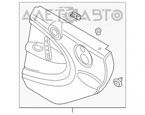 Обшивка двери карточка задняя левая Mini Cooper Countryman R60 10-16 черн, красн вставка, царап