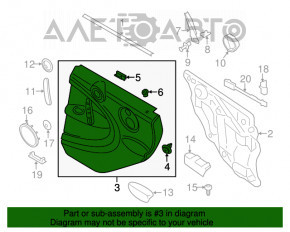 Capacul usii card spate dreapta Mini Cooper Countryman R60 10-16 negru, insertie rosie, zgarietura