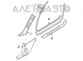 Capacul stâlpului frontal stânga BMW 335i e92 07-13 bej, pentru curățare chimică, fără dop de protecție