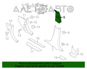 Capacul stâlpului central, curea superioară stânga BMW X3 F25 11-17 gri.