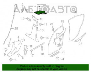 Capacul stâlpului frontal stânga BMW 3 F30 12-18 gri.