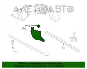 Capacul amortizorului frontal stânga inferior Mini Cooper F56 3d 14- negru, suportul este rupt.