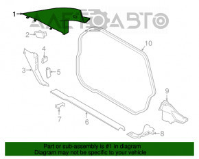 Capacul amortizorului frontal stânga BMW i3 14-20 pentru difuzor.