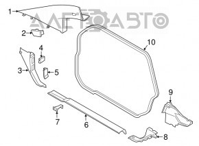 Capacul amortizorului frontal stânga BMW i3 14-20 pentru difuzor.