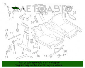 Capacul amortizorului frontal stânga superior BMW 5 F10 11-16 negru