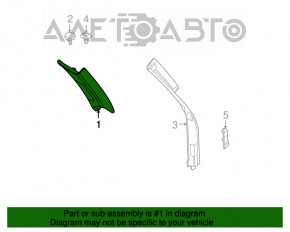 Capac spate stânga pentru BMW X5 E70 07-13, pentru centura de siguranță, gri, pentru curățare, lipsesc dopul