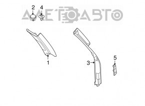 Capac spate stânga pentru BMW X5 E70 07-13, pentru centura de siguranță, gri, pentru curățare, lipsesc dopul