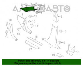 Накладка передней стойки правая BMW X3 F25 11-17 бежевая, под химчистку