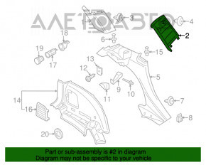 Накладка задней стойки задняя праваяая Mini Cooper Countryman R60 10-16 черн