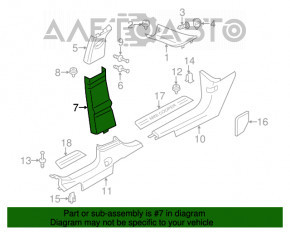 Capacul stâlpului central stânga Mini Cooper Countryman R60 10-16 negru, zgârietură