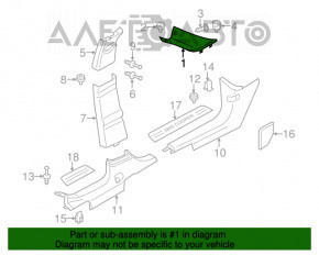 Capacul suportului frontal dreapta superioara pentru Mini Cooper Countryman R60 10-16, negru, zgarieturi