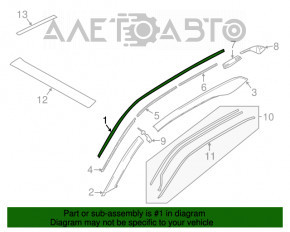 Moldura acoperișului stânga BMW i3 14-20